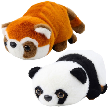 Zestaw maskotek-przytulanek Lean Toys Panda Klasyczna i Czerwona 22 cm 22120 (5905991044765)