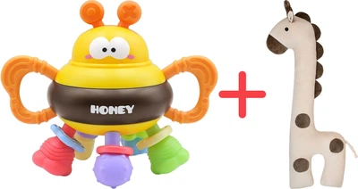 Набор Игрушка Shantou Веселая пчелка + Подарочная игрушка DGT-PLUSH Жираф Раффи (6902241806653_1)