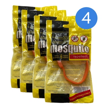 Браслет с репеллентом от комаров и клещей Mosquito Repellent, Orange НАБОР 4 шт