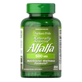 Натуральная добавка Puritan's Pride Naturally Sourced Alfalfa 500 mg, 200 капсул