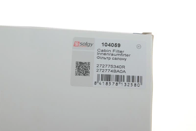 Фільтр салону Dacia Dokker/Lodgy/Renault Zoe 10- - 104059 SOLGY