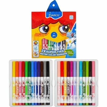 Фломастеры на водной основе "Marco" "Super Washable" 1630-24, 24 цвета