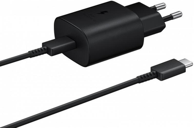 Мережевий зарядний пристрій Samsung Power Adapter EP-TA800 25W USB-C + кабель USB-C to USB-C Black (EP-TA800XBE) OEM