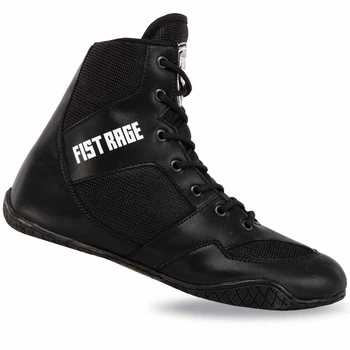 Боксерки кожаные для тренировок и соревнований Fistrage Fight Gear 4570 размер 43 Black