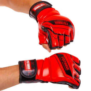 Перчатки для смешанных единоборств кожаные для тренировок MMA Fistrage 4296 размер M Red