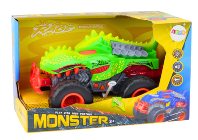Auto terenowe Lean Toys Dinozaur T-Rex ze światłami dźwiękami i napędem Zielony (18681) (5905991018124)