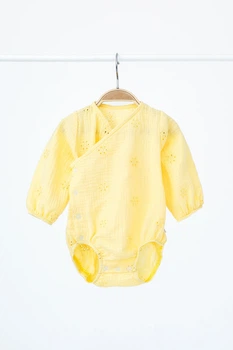 Боди детское хлопковое с длинным рукавом Milly 86 см лимонное (MB_131344)
