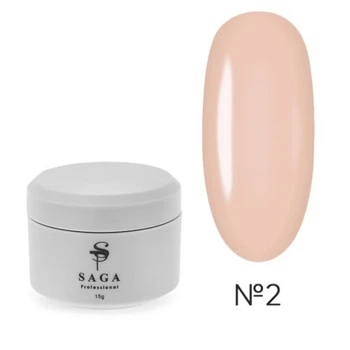Гель для наращивания SAGA Professional Builder Gel Pastel Color 02 бежевый, 15 мл