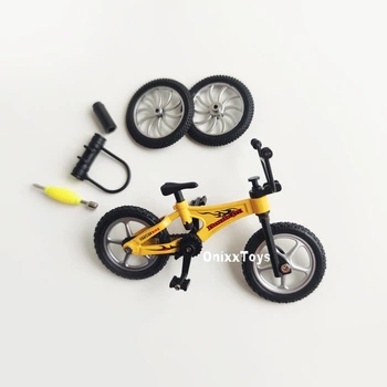 Пальчиковый велосипед BMX Donbful Металлический Фингербайк со сменными колесами Skatepark Fingerbike (Желтый)