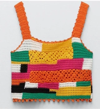 Топ Zara Multicolored Patchwork Crochet S Різнокольоровий (0021\106\330)