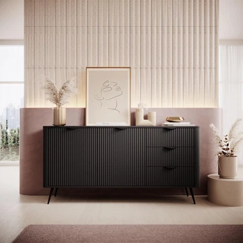Буфет дводверний 163.2 cm Sofia, Black ribbed