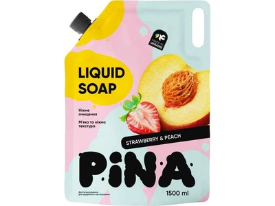 Мило рідке PINA 1,5л дой-пак Strawberry and peach