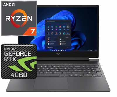 Ноутбук (2024) для гейминга HP Victus 16 Ryzen 7-7840HS/ 16GB / 512GB/ Win11x Licensed/ RTX4060 / 16.1" 240Hz