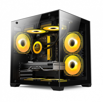 Корпус gtl Gaming "Infinity", Black, без бп, Mid Tower, Micro atx / Mini itx, 1xUSB 3.0 / 2xUSB 2.0, макс. cpu - 160 мм / vga - 330 мм, 2x120 мм argb, боковая и передняя панель из закаленного стекла (gtln275-1b)