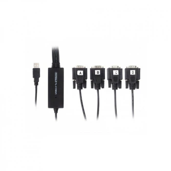 Переходник USB 2.0 to 4хCOM (9+25pin) 1.4m Viewcon (VE671) (254563)
