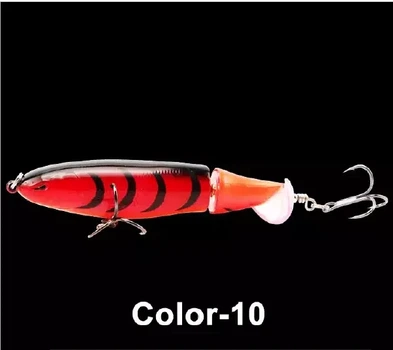 Воблер Topwater Пропбейт приманка 10 cm 13 g обертовий хвіст Color 10