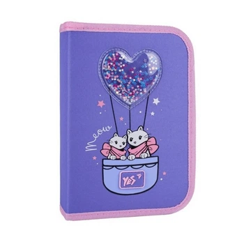 Пенал твердый Yes HP-04 Purr Meow, одинарный, с 2 клапанами (533624)