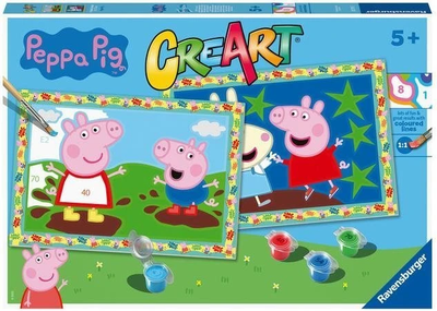Zestaw do malowania po numerach Ravensburger CreArt Peppa Pig 2 szt (4005556202195)