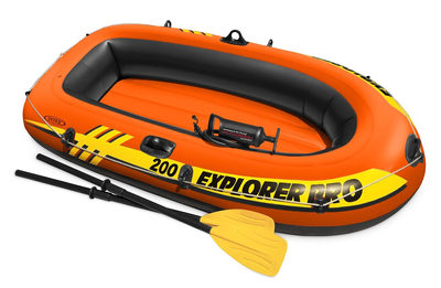 Ponton dmuchany Intex Explorer Pro Set 200 196 x 102 x 33 cm 58357 Pomaranczowy (0078257583577)