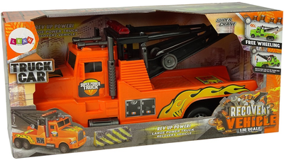 Ciężarówka holownicza Lean Toys Pomoc drogowa z liną 1:10 Pomarańczowa (9852) (5904204757744)