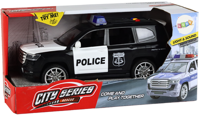 Radiowóz policyjny Lean Toys Auto policja z dźwiękiem światłami i otwieranymi drzwiami 1:14 (16935) (5905884455289)
