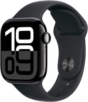 Смарт-часы Apple Watch Series 10 GPS + Cellular 42mm Jet Black Aluminium Case with Black Sport Band - S/M (MWX63QH/A)