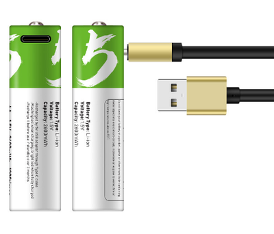 Комплект батарейки AAA 2 шт с разъемом USB Type-C от Smartoools на 1.5V/750mWh