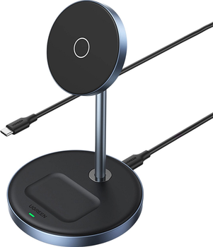 Bezprzewodowa stacja ładująca Ugreen CD317 2in1 Qi2 USB-C MagSafe Black (6957303896684)