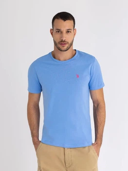 Футболка хлопковая длинная мужская U.S. Polo Assn 113904-0400A(SURF SPRING) M Cиняя (786662292457)