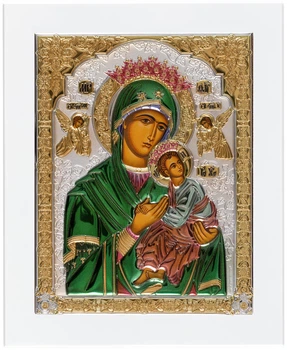 Ікона срібна Ekklesia Неустанної Помочі(Страсна) Богородиця (13x15,5 см.) (6788/2WCO)