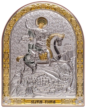 Ікона срібна Ekklesia Святий Георгій (6,7x8,3 см.) (6712/1)