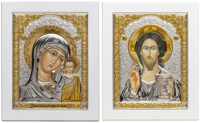 Ікона срібна Ekklesia Вінчальна пара (17,8x21,9 см.) (6687/3W + 6690/3W)