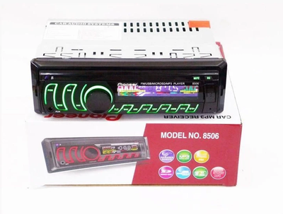 Автомагнітола Pioneer 8506 RGB 1DIN MP3 плеєр панель керування пульт USB AUX SD