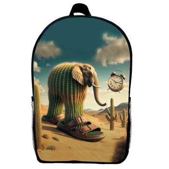Рюкзак Лирили Ларила итальянский мем Брейнрот (School Gear bag brainrot mem Lirili larila 04) черный, 39 х 27 х 14 см