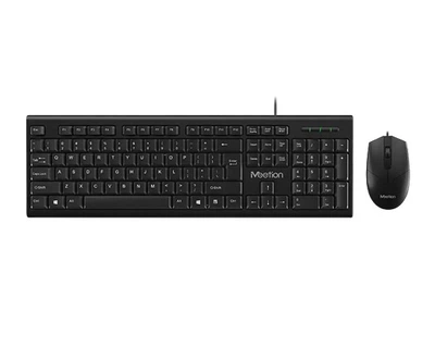 Набір Combo MEETION 2in1 Keyboard, Mouse USB Corded MT-C100, RU, EN розкладки, black