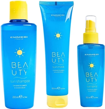 Сонцезахисний набір для волосся - Emmebi Italia Beauty Experience Sun Set (shm/200ml + mask/150ml + spray/150ml) Сонцезахисний набір для волосся (1293839-724613660)