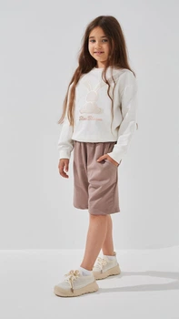 Шорты однотонные для девочки ANGELOS 1706 134 см Капучино shop (2000999197109)