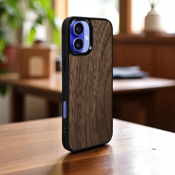 Накладка SkinBacker Wood для Apple iPhone 16 Американский орех (79602)