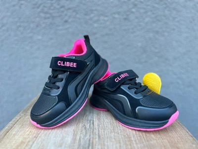 Дитячі кросівки для дівчинки Clibee Black/Peach 26 р , чорний