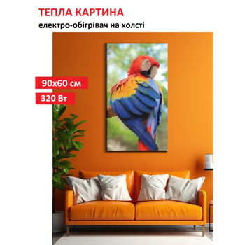Картина-обогреватель "Какаду" на холсте Monocrystal 90x60 см 320 Вт
