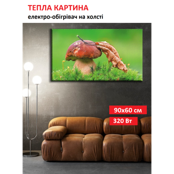 Картина-обогреватель "Лесной гриб" на холсте Monocrystal 90x60 см 320 Вт