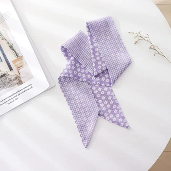 Хустинка-стрічка твіллі для волосся на шию на руку на сумку Honey Fashion Accessories фіолетовий (12-348/3)