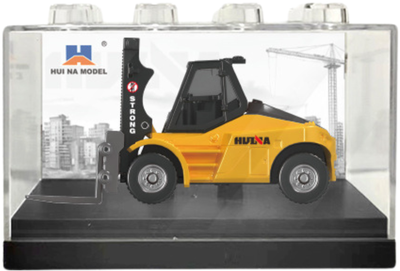 Wózek widłowy Lean Toys Huina metalowy model kolekcjonerski 1:80 Żółty (22729) (5905991050780)
