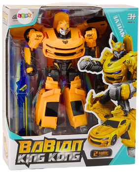 Auto-robot Lean Toys 2 w 1 transformacja w samochód sportowy Żółty (18841) (5905991018964)