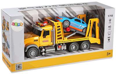 Pomoc drogowa Lean Toys 2 w 1 regulowana ze światłami i dźwiękami Laweta + Auto (20485) (5905991027720)