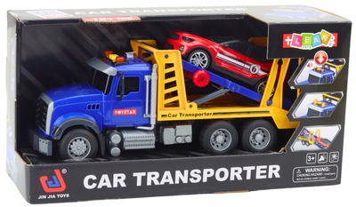 Zestaw zabawek Lean Toys Ciężarówka laweta transporter ze światłami i dźwiękami + Samochód (21441) (5905991038375)