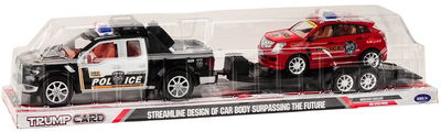 Zestaw zabawek Lean Toys Policyjny pickup z lawetą i przyczepą + Terenowe auto (18735) (5905991017936)