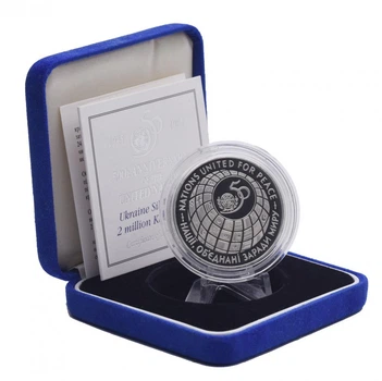 Монета Україна 2000000 карбованців 1 996 Срібло Proof 50 років ООН