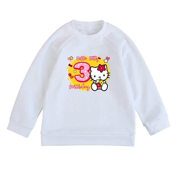 Свитшот детский белый с принтом Hello Kitty Birthday 3 года DM-11193 98 см