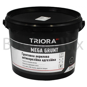 Ґрунтовка антикорозійна TRIORA Mega Grunt акриловка адгезійна 2,5 кг 17 сіра